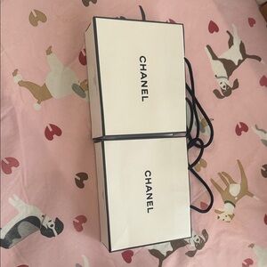 Chanel White Gift bags with Black Accents